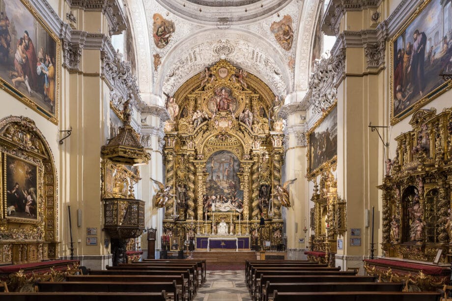 The Baroque-style church of Hospital de la Santa Caridad (Capilla de San Jorge) in Seville (Spain) completed in 1670.